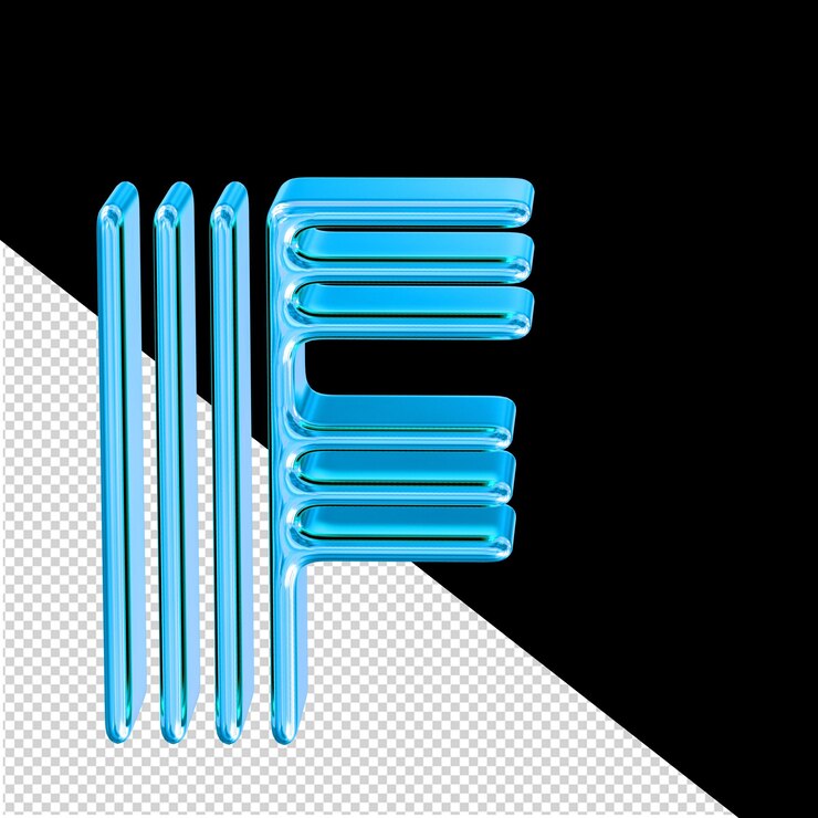 PSD symbol made of blue plates letter f