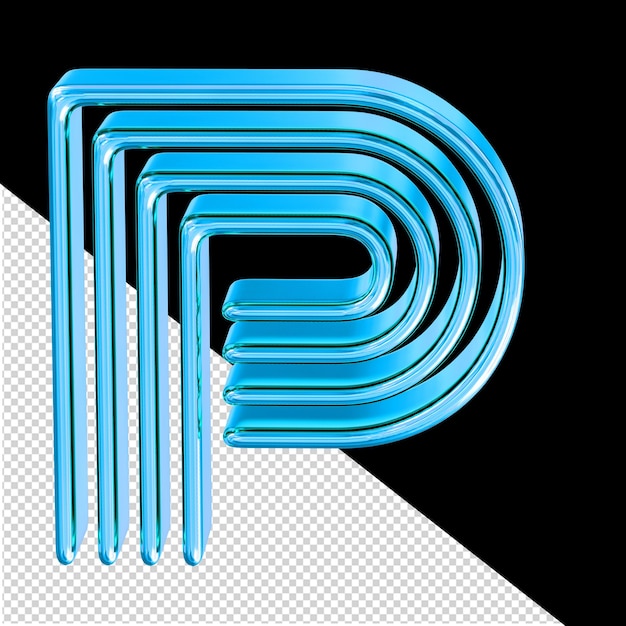 PSD 青いプレート文字 p で作られたシンボル