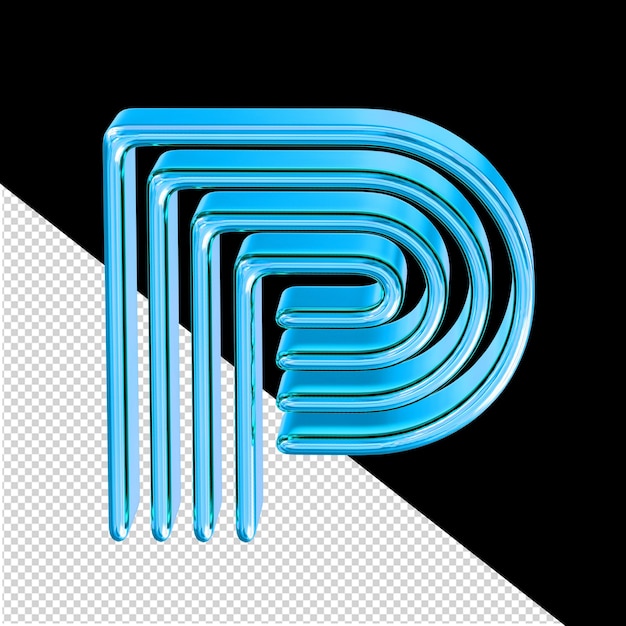 PSD Символ из синих пластин буква p