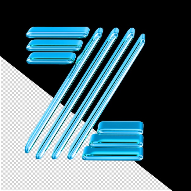 PSD 青いプレート文字 z で作られたシンボル