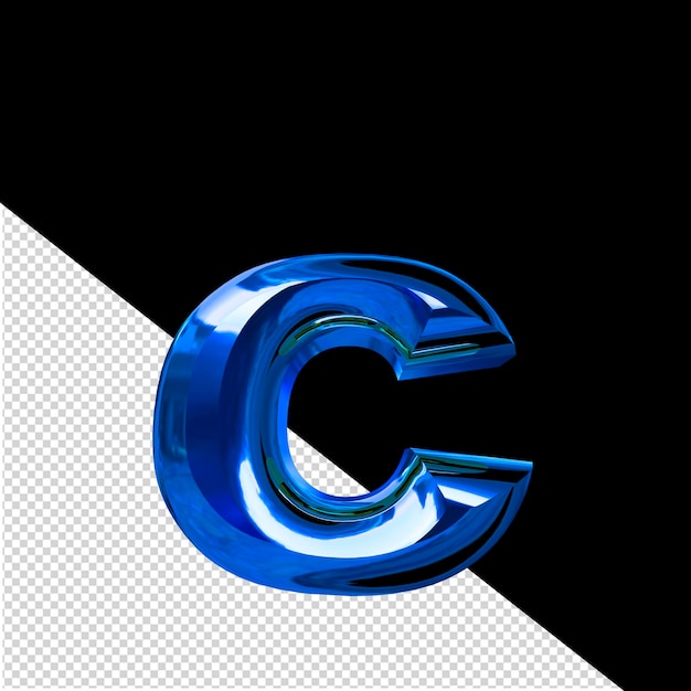 PSD 青で面取りされた文字 c で作られたシンボル