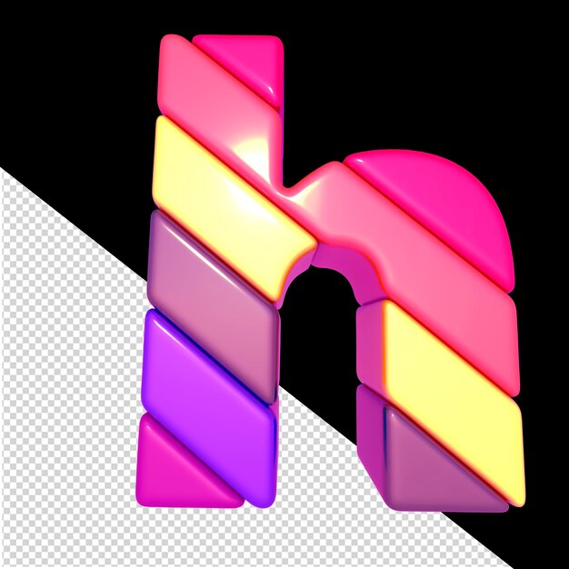 PSD Символ из цветных диагональных блоков буква h