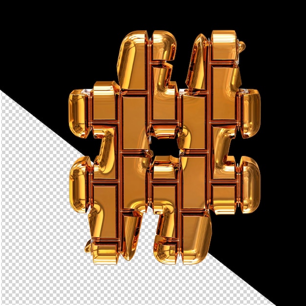 PSD Символ из золотых вертикальных кирпичей