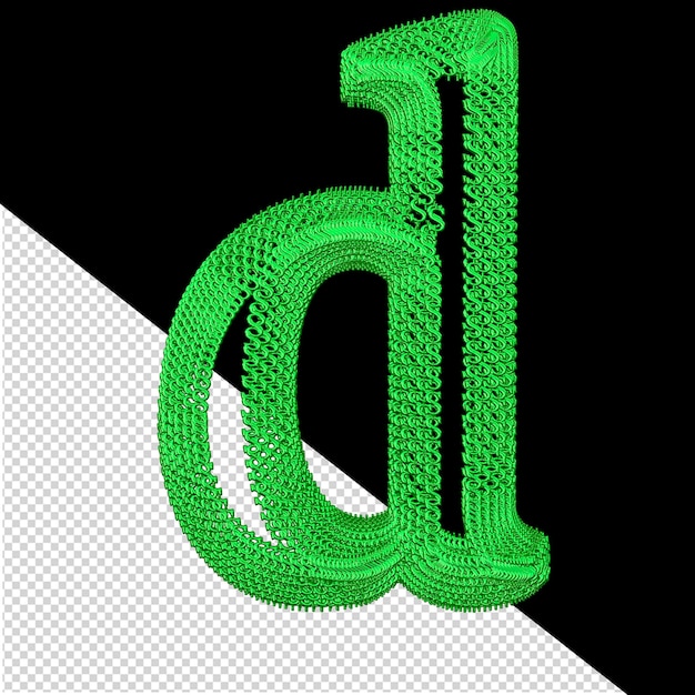 緑のドルの 3 d 記号文字 d で作られたシンボル