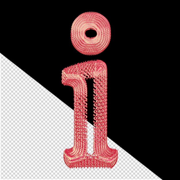 PSD ピンクの 3 d ドル記号文字 i で作られたシンボル