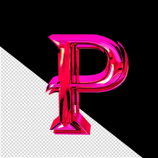 PSD ピンクの文字 p で作られたシンボル