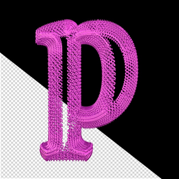 PSD 紫色の 3 d ドル記号文字 p で作られたシンボル