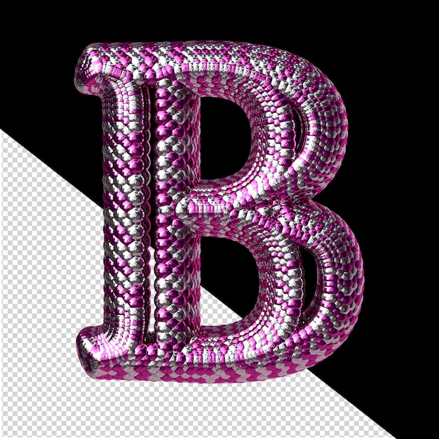 PSD 蛇の鱗のような紫と銀で作られたシンボル文字 b