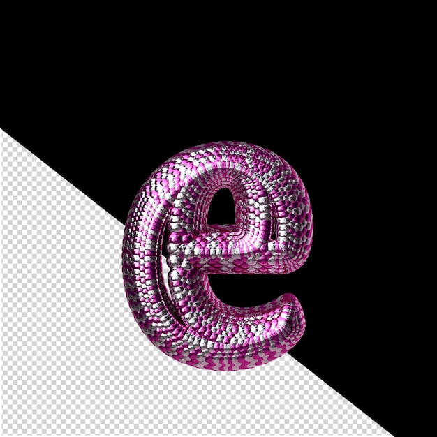 PSD Символ из пурпура и серебра, как чешуя змеиной буквы e