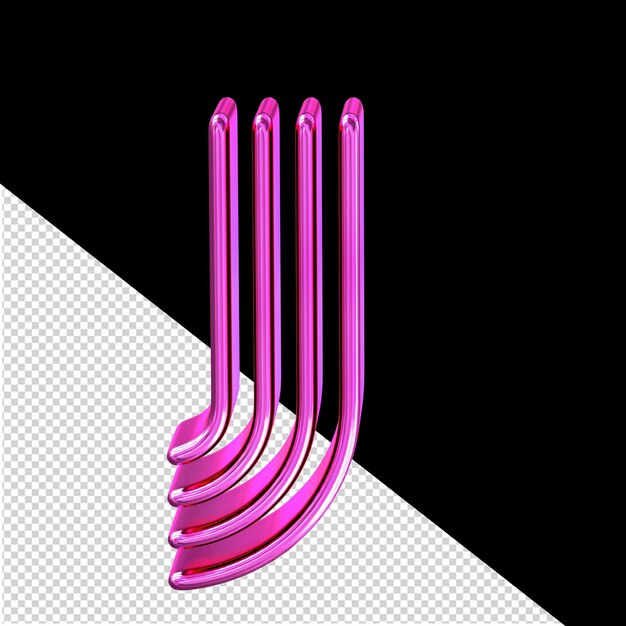 紫のプレート文字 j で作られたシンボル