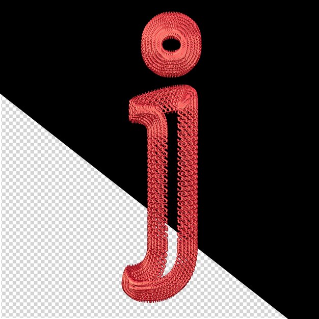 赤いドルの 3 d 記号文字 j で作られたシンボル