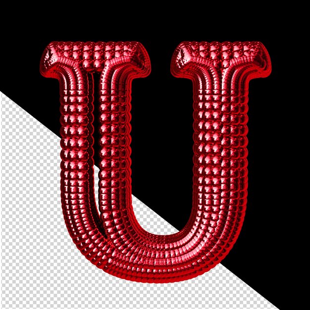 symbol made of red spheres letter u