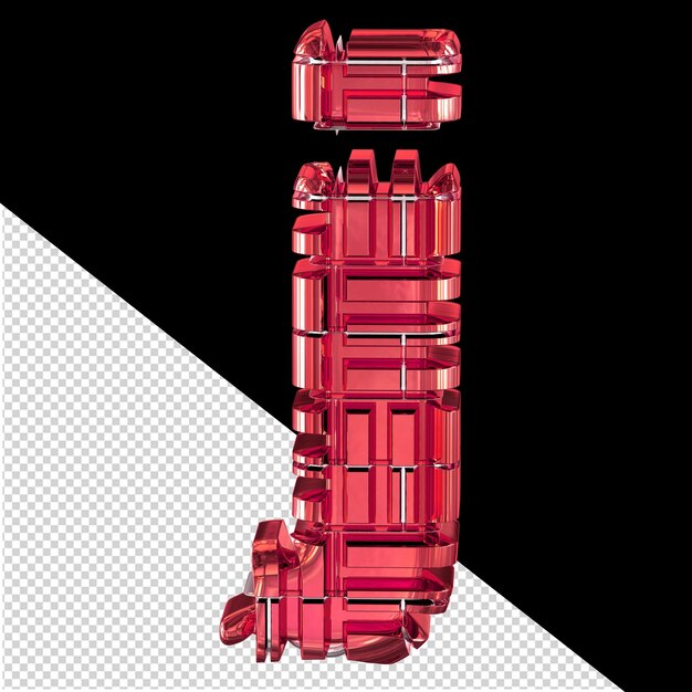 PSD 変換された赤い文字 j で作られたシンボル