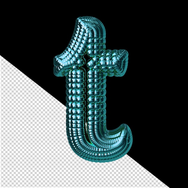 PSD 青緑色の球体文字tで作られたシンボル