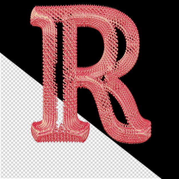 PSD symbol made of pink 3d dollar signs letter r