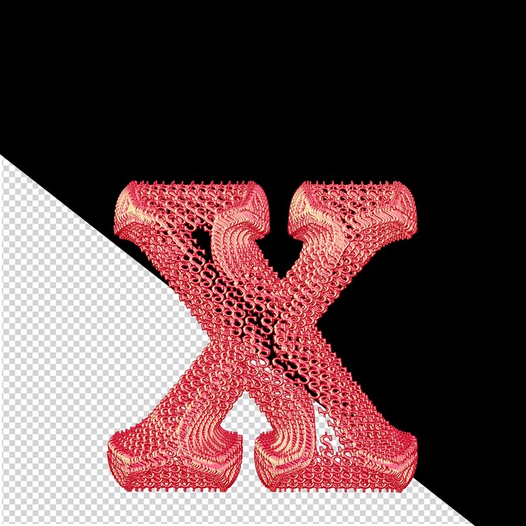 PSD symbol made of pink 3d dollar signs letter x