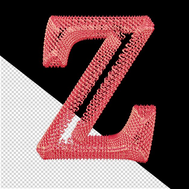 Symbol made of pink 3d dollar signs letter z