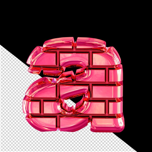 Symbol made of pink bricks letter a