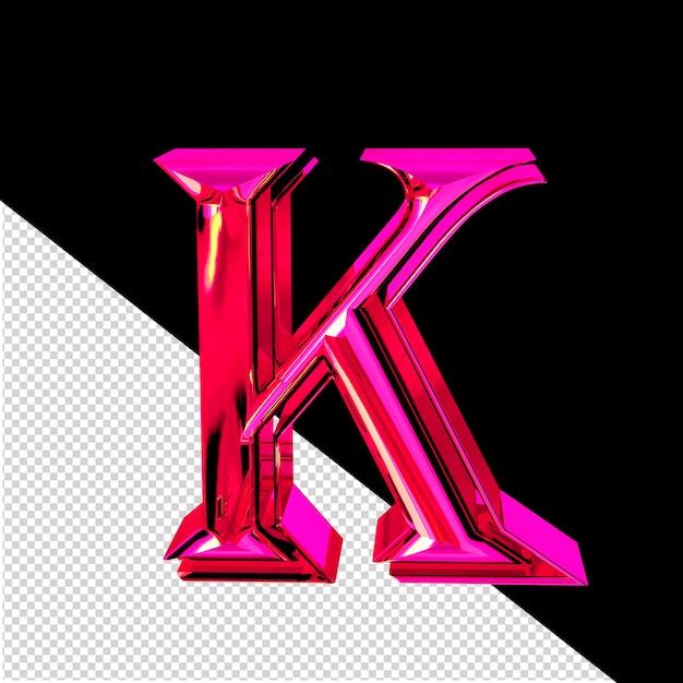 PSD symbol made of pink letter k