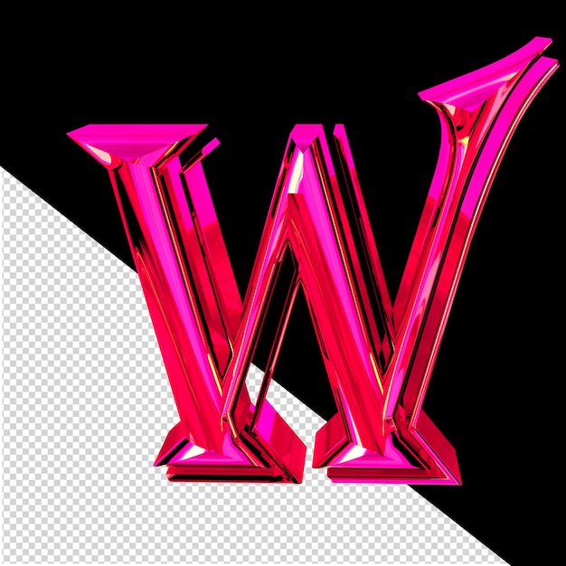 PSD symbol made of pink letter w