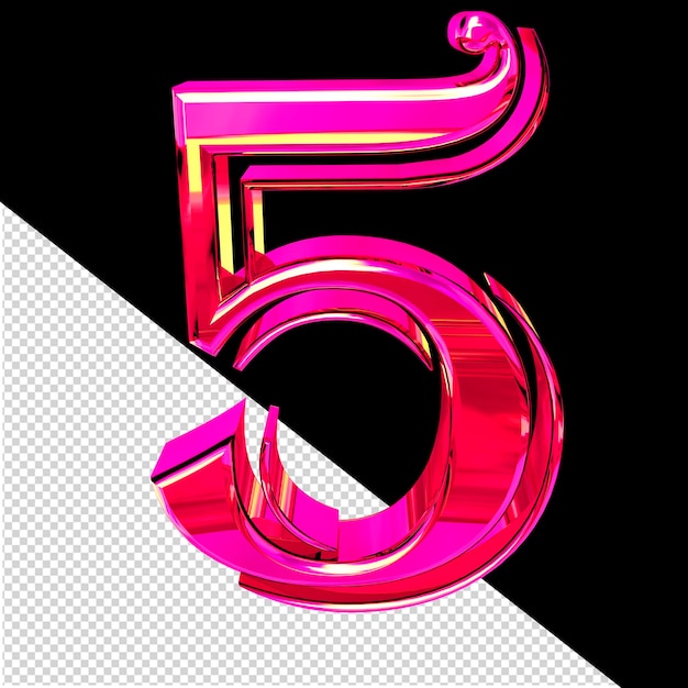 Symbol made of pink number 5