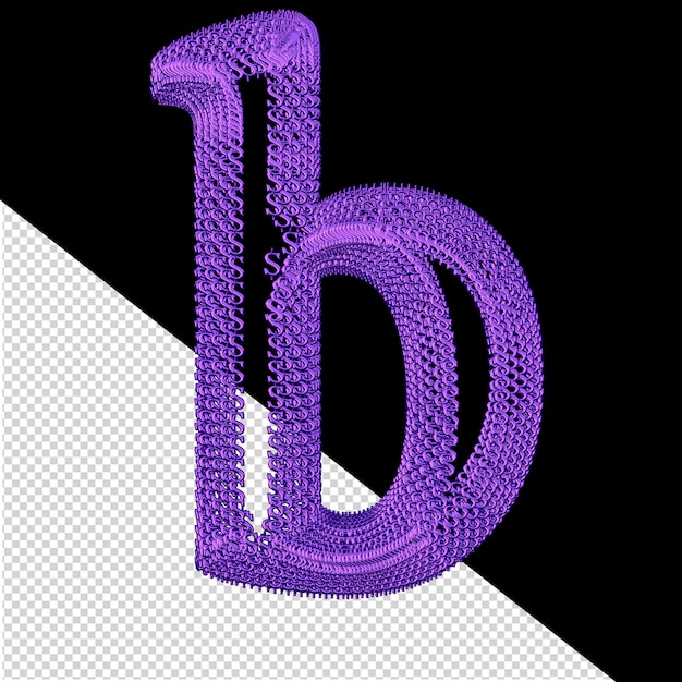 PSD simbolo fatto della lettera b viola dei segni del dollaro 3d