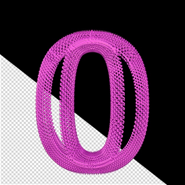 Symbol made of purple 3d dollar signs number 0