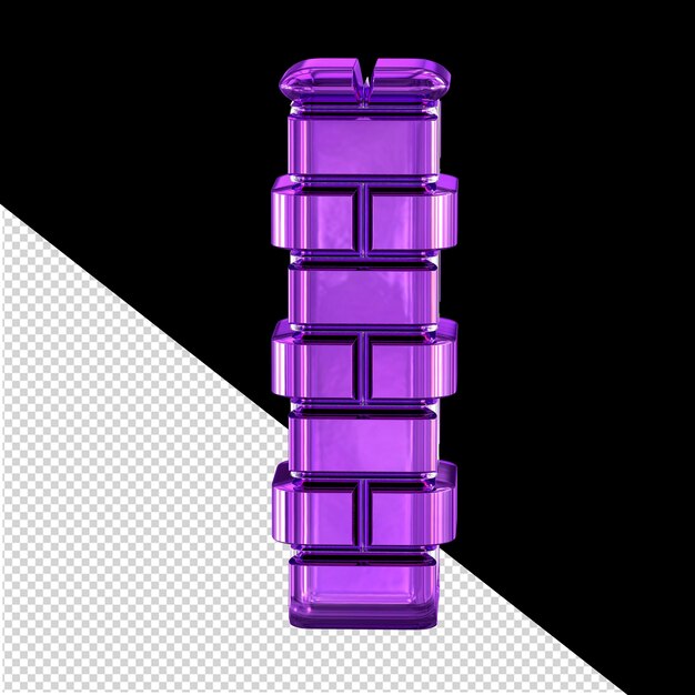 PSD symbol made of purple bricks letter l