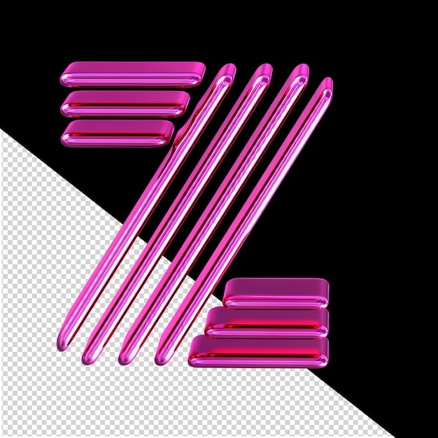 PSD symbol made of purple plates letter z