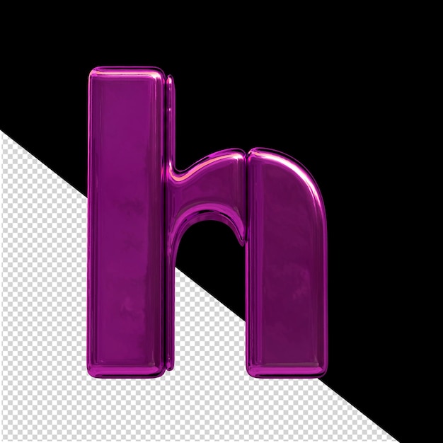 PSD symbol made of purple vertical blocks letter h