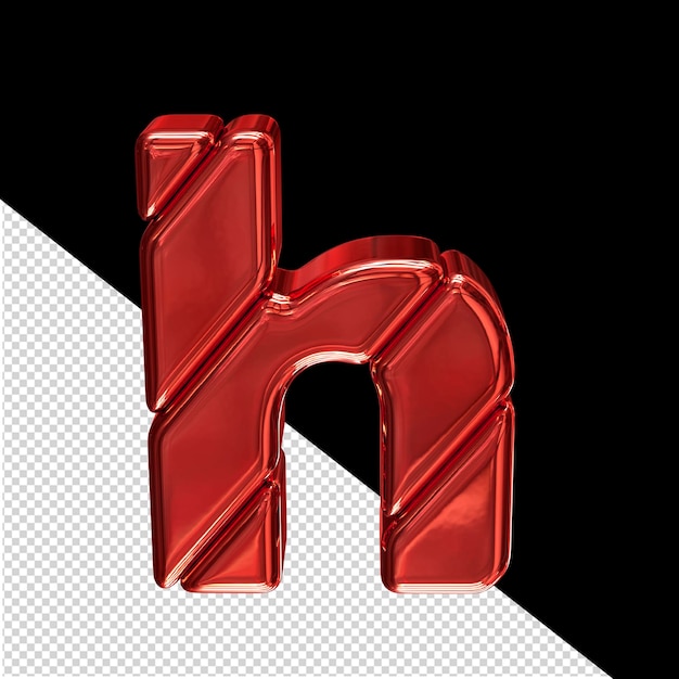 PSD symbol made of red blocks letter h