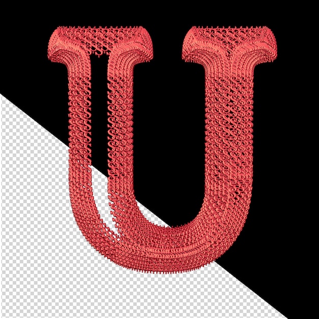 PSD symbol made of red dollar 3d signs letter u