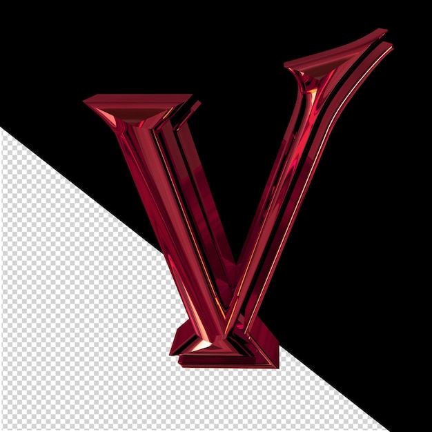 PSD symbol made of red letter v