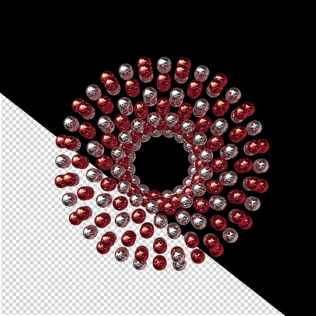 PSD symbol made of red and silver like the scales of a snake