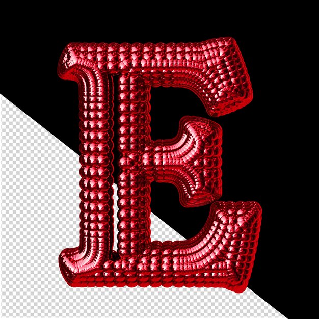 PSD symbol made of red spheres letter e