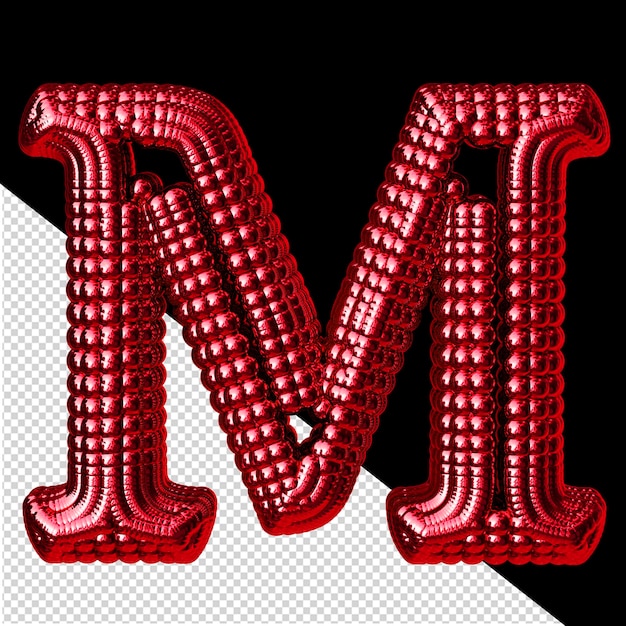 PSD symbol made of red spheres letter m