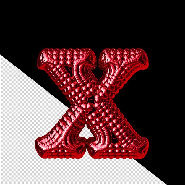 PSD symbol made of red spheres letter x