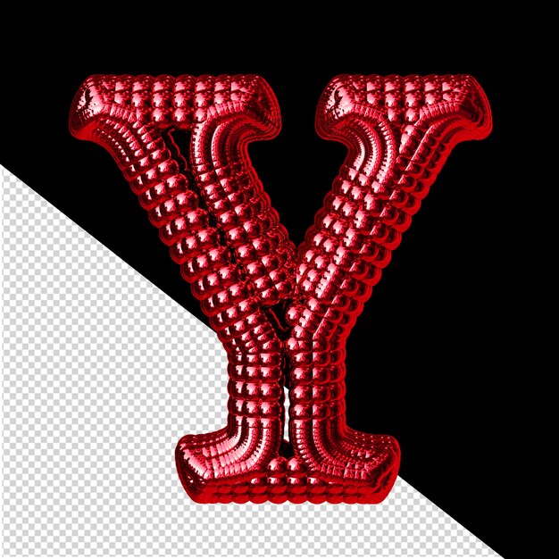 PSD symbol made of red spheres letter y