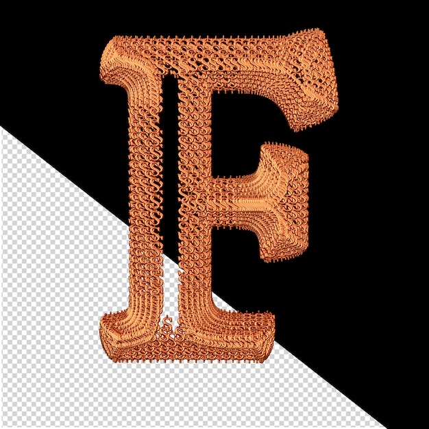 PSD symbol made of redheaded 3d dollar signs letter f