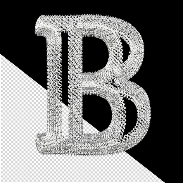 Symbol made of silver dollar signs letter b