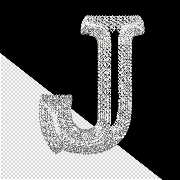 symbol made of silver dollar signs letter j