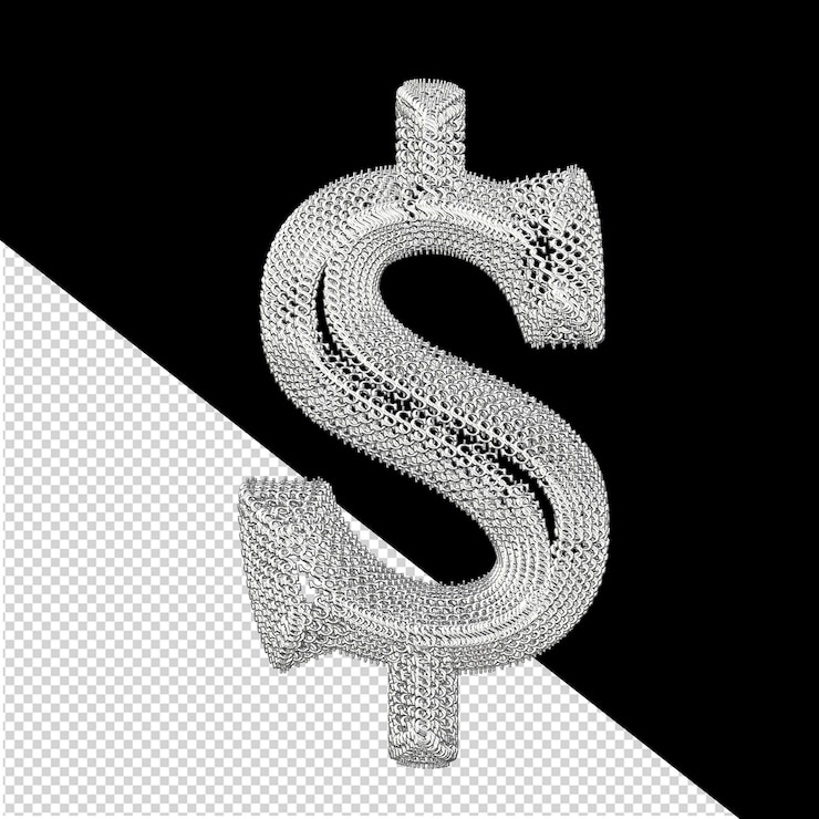 PSD 銀のドル記号で作られたシンボル