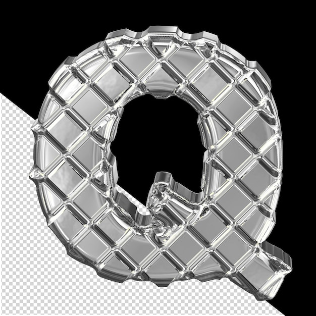 PSD symbol made of silver rhombuses letter q