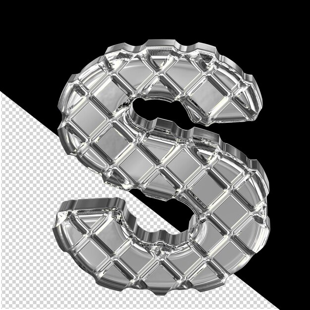 Symbol made of silver rhombuses letter s