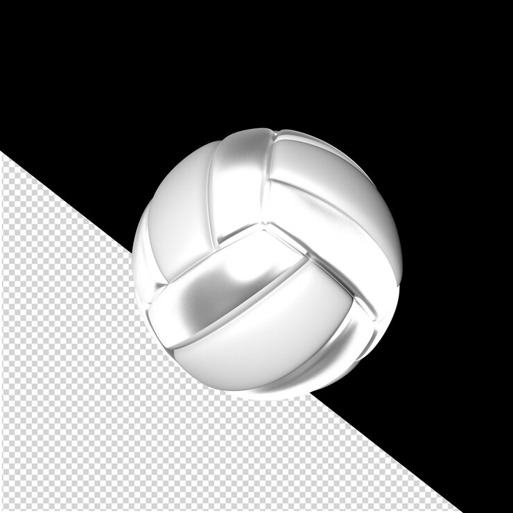 PSD symbol made of silver volleyballs