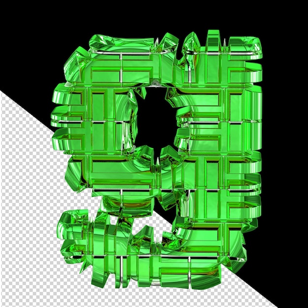 Symbol made of transformed green letter g