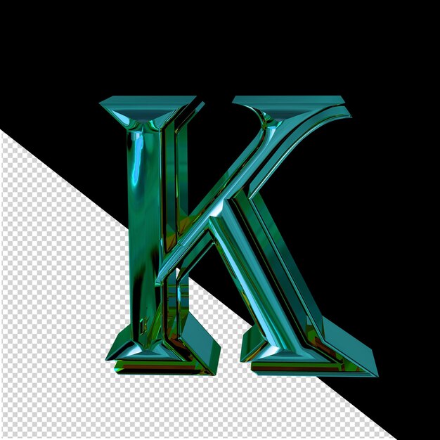 Symbol made of turquoise letter k