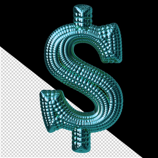 PSD symbol made of turquoise spheres