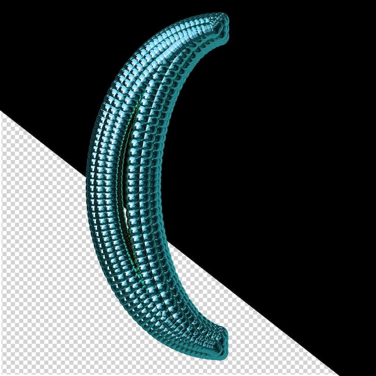PSD symbol made of turquoise spheres