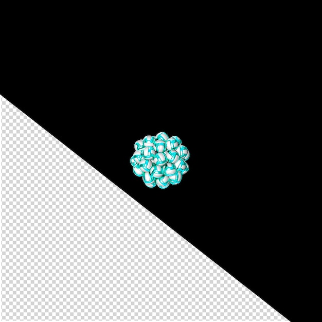 PSD symbol made of turquoise volleyballs